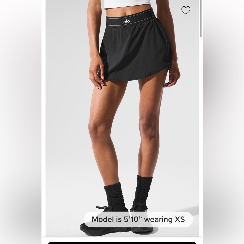 ALO Yoga Match Point Tennis Skirt - Black -M - NWT